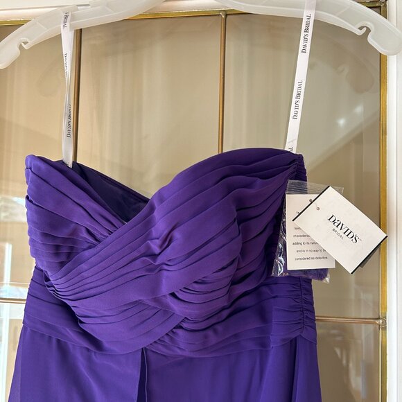 NWT royal purple prom/ party dress never worn; high low hem - Picture 3 of 5